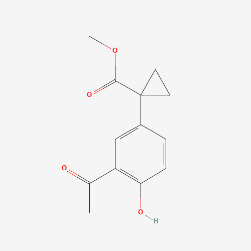 methyl 1-(3-acetyl-4-hydroxyphenyl)cyclopropane-1-carboxylate (CAS: 952664-61-8) - Chemical Structure and Molecular Formula 