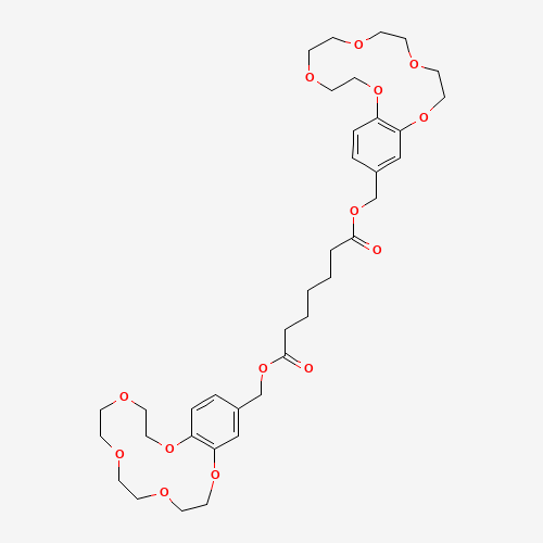 bis(2,5,8,11,14-pentaoxabicyclo[13.4.0]nonadeca-1(15),16,18-trien-17-ylmethyl) heptanedioate (CAS: 69271-98-3) - Chemical Structure and Molecular Formula 