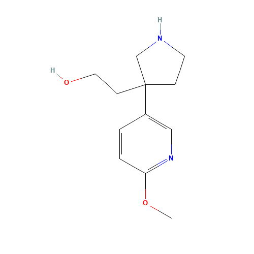 2-[3-(6-methoxypyridin-3-yl)pyrrolidin-3-yl]ethanol (CAS: 1046834-23-4) - Chemical Structure and Molecular Formula 