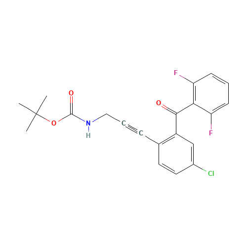 tert-butyl N-[3-[4-chloro-2-(2,6-difluorobenzoyl)phenyl]prop-2-ynyl]carbamate (CAS: 869366-03-0) - Chemical Structure and Molecular Formula 