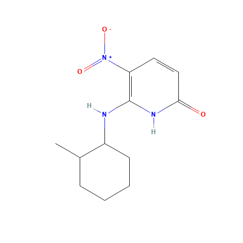 6-[(2-methylcyclohexyl)amino]-5-nitro-1H-pyridin-2-one (CAS: 1217350-75-8) - Chemical Structure and Molecular Formula 