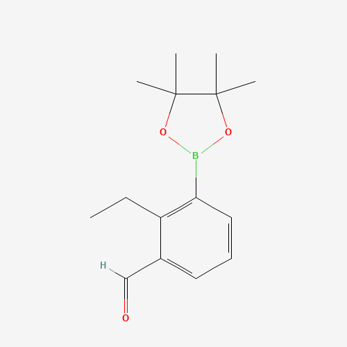 2-ethyl-3-(4,4,5,5-tetramethyl-1,3,2-dioxaborolan-2-yl)benzaldehyde (CAS: 1260023-43-5) - Chemical Structure and Molecular Formula 