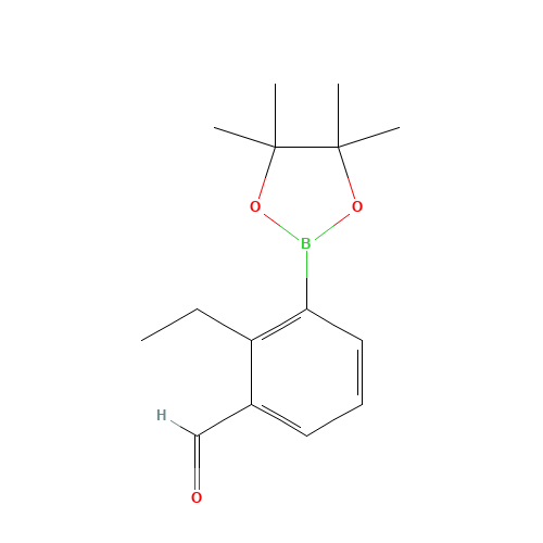 2-ethyl-3-(4,4,5,5-tetramethyl-1,3,2-dioxaborolan-2-yl)benzaldehyde (CAS: 1260023-43-5) - Chemical Structure and Molecular Formula 
