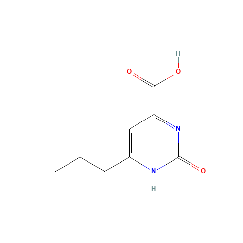 6-(2-methylpropyl)-2-oxo-1H-pyrimidine-4-carboxylic acid (CAS: 876715-59-2) - Chemical Structure and Molecular Formula 