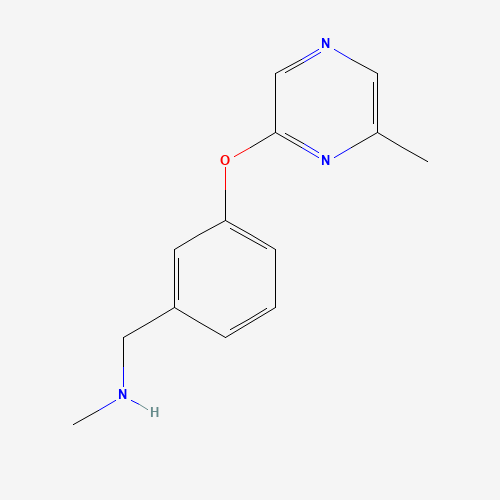 N-methyl-1-[3-(6-methylpyrazin-2-yl)oxyphenyl]methanamine (CAS: 912569-66-5) - Chemical Structure and Molecular Formula 