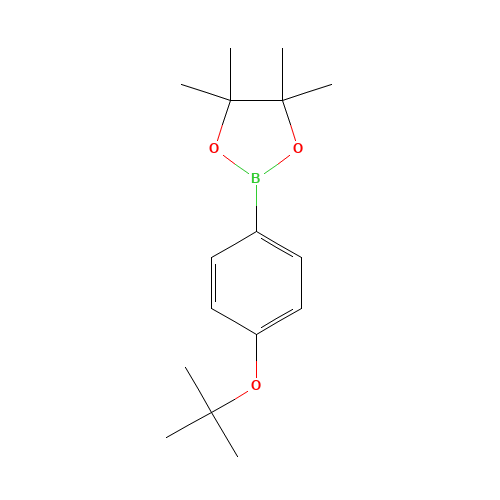 4,4,5,5-tetramethyl-2-[4-[(2-methylpropan-2-yl)oxy]phenyl]-1,3,2-dioxaborolane (CAS: 938063-51-5) - Chemical Structure and Molecular Formula 