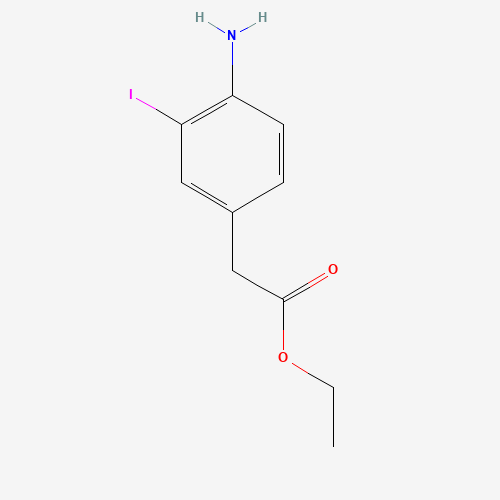 ethyl 2-(4-amino-3-iodophenyl)acetate (CAS: 405267-73-4) - Chemical Structure and Molecular Formula 