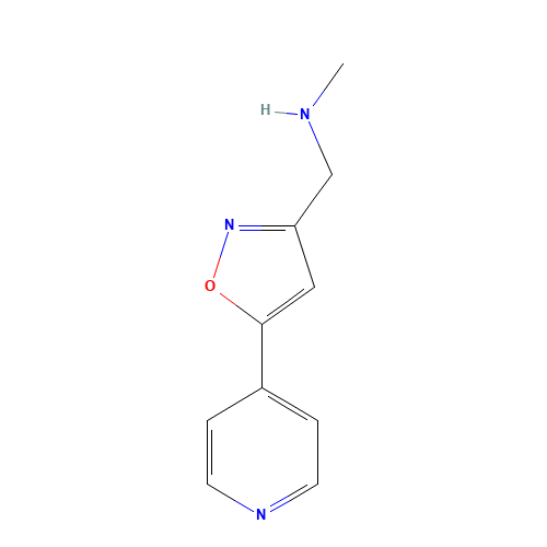 N-methyl-1-(5-pyridin-4-yl-1,2-oxazol-3-yl)methanamine (CAS: 893639-41-3) - Chemical Structure and Molecular Formula 