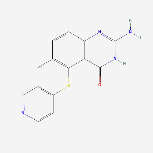 2-amino-6-methyl-5-pyridin-4-ylsulfanyl-1H-quinazolin-4-one (CAS: 147149-76-6) - Chemical Structure and Molecular Formula 