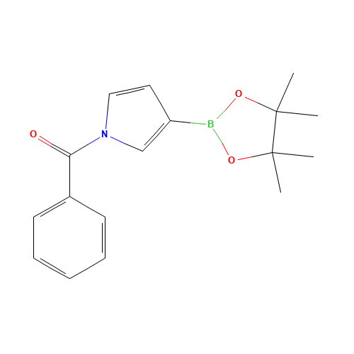 phenyl-[3-(4,4,5,5-tetramethyl-1,3,2-dioxaborolan-2-yl)pyrrol-1-yl]methanone (CAS: 1256360-12-9) - Chemical Structure and Molecular Formula 