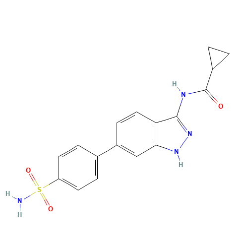 N-[6-(4-sulfamoylphenyl)-1H-indazol-3-yl]cyclopropanecarboxamide (CAS: 548797-35-9) - Related Chemical Product