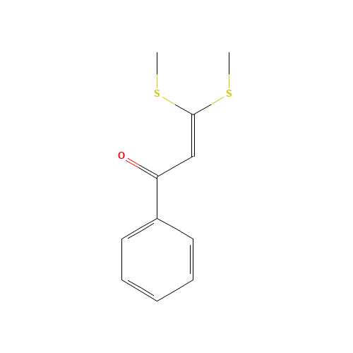 3,3-bis(methylsulfanyl)-1-phenylprop-2-en-1-one (CAS: 13636-88-9) - Chemical Structure and Molecular Formula 