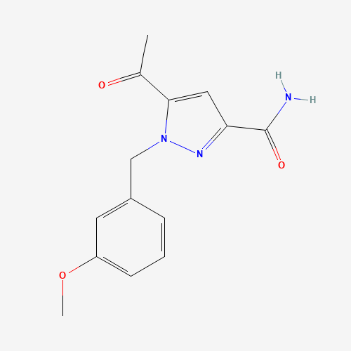 5-acetyl-1-[(3-methoxyphenyl)methyl]pyrazole-3-carboxamide (CAS: 1403332-93-3) - Related Chemical Product