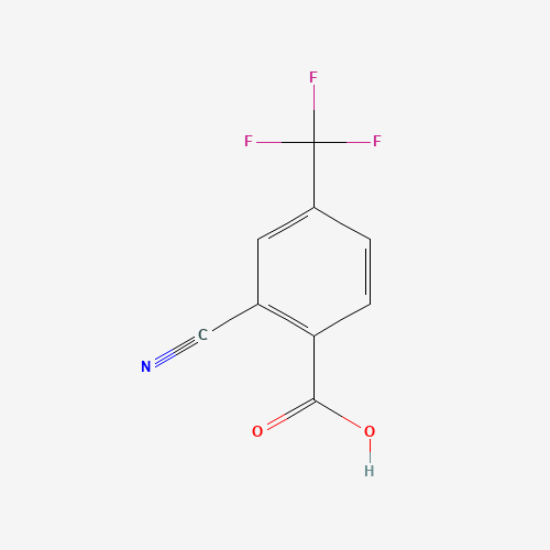 2-cyano-4-(trifluoromethyl)benzoic acid (CAS: 779-16-8) - Chemical Structure and Molecular Formula 