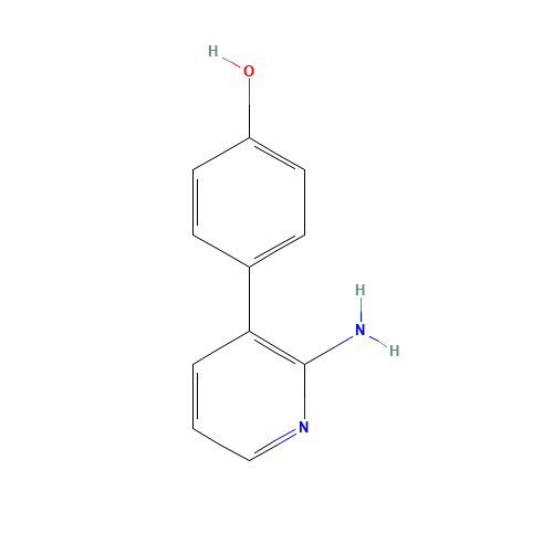 4-(2-aminopyridin-3-yl)phenol (CAS: 1258632-72-2) - Chemical Structure and Molecular Formula 