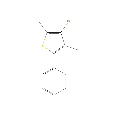 3-bromo-2,4-dimethyl-5-phenylthiophene (CAS: 362513-28-8) - Chemical Structure and Molecular Formula 