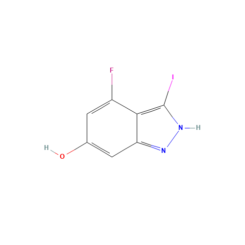 4-fluoro-3-iodo-1,2-dihydroindazol-6-one (CAS: 887569-29-1) - Chemical Structure and Molecular Formula 