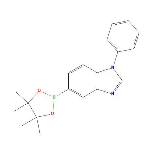 1-phenyl-5-(4,4,5,5-tetramethyl-1,3,2-dioxaborolan-2-yl)benzimidazole (CAS: 260258-93-3) - Chemical Structure and Molecular Formula 