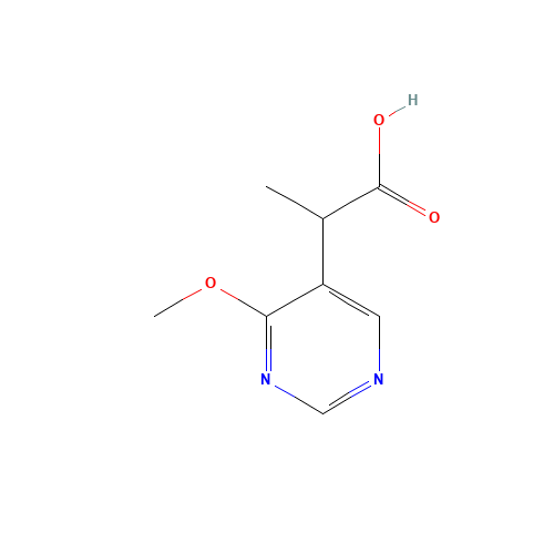 2-(4-methoxypyrimidin-5-yl)propanoic acid (CAS: 1190392-37-0) - Chemical Structure and Molecular Formula 