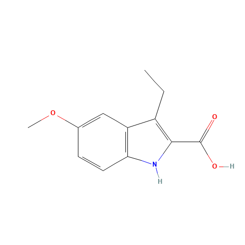 3-ethyl-5-methoxy-1H-indole-2-carboxylic acid (CAS: 446830-66-6) - Chemical Structure and Molecular Formula 