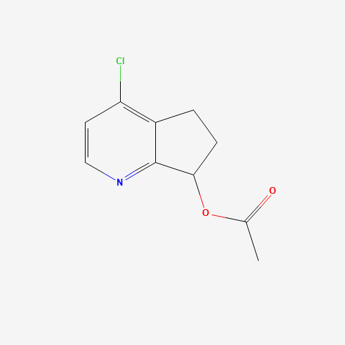 (4-chloro-6,7-dihydro-5H-cyclopenta[b]pyridin-7-yl) acetate (CAS: 945666-87-5) - Chemical Structure and Molecular Formula 