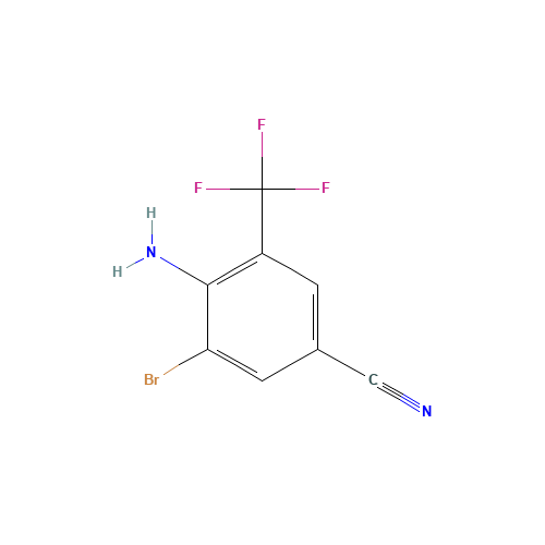 4-amino-3-bromo-5-(trifluoromethyl)benzonitrile (CAS: 62584-27-4) - Chemical Structure and Molecular Formula 