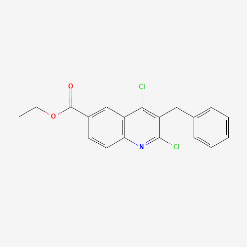 ethyl 3-benzyl-2,4-dichloroquinoline-6-carboxylate (CAS: 1599529-18-6) - Chemical Structure and Molecular Formula 