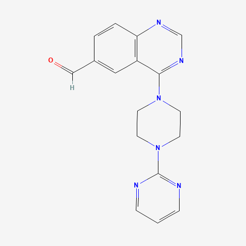 4-(4-pyrimidin-2-ylpiperazin-1-yl)quinazoline-6-carbaldehyde (CAS: 648449-26-7) - Chemical Structure and Molecular Formula 