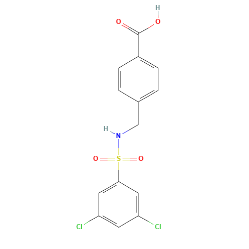4-[[(3,5-dichlorophenyl)sulfonylamino]methyl]benzoic acid (CAS: 225528-38-1) - Chemical Structure and Molecular Formula 