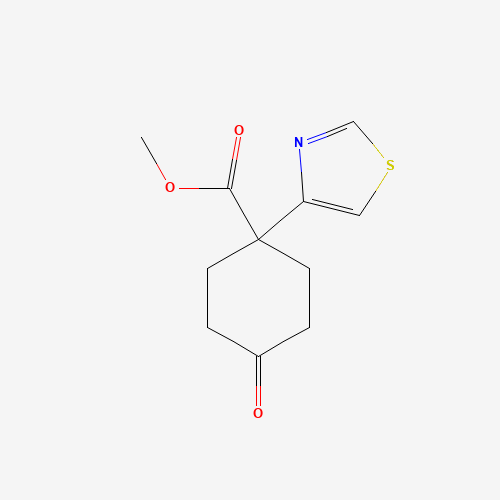 methyl 4-oxo-1-(1,3-thiazol-4-yl)cyclohexane-1-carboxylate (CAS: 1006686-04-9) - Chemical Structure and Molecular Formula 