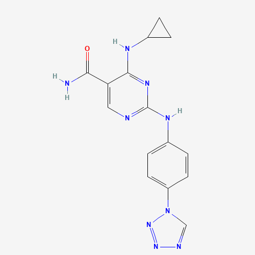 4-(cyclopropylamino)-2-[4-(tetrazol-1-yl)anilino]pyrimidine-5-carboxamide (CAS: 1198301-56-2) - Related Chemical Product