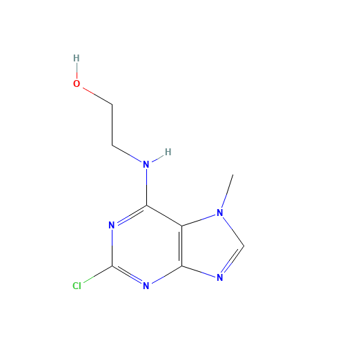 2-[(2-chloro-7-methylpurin-6-yl)amino]ethanol (CAS: 100376-77-0) - Chemical Structure and Molecular Formula 