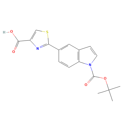 2-[1-[(2-methylpropan-2-yl)oxycarbonyl]indol-5-yl]-1,3-thiazole-4-carboxylic acid (CAS: 478365-99-0) - Related Chemical Product