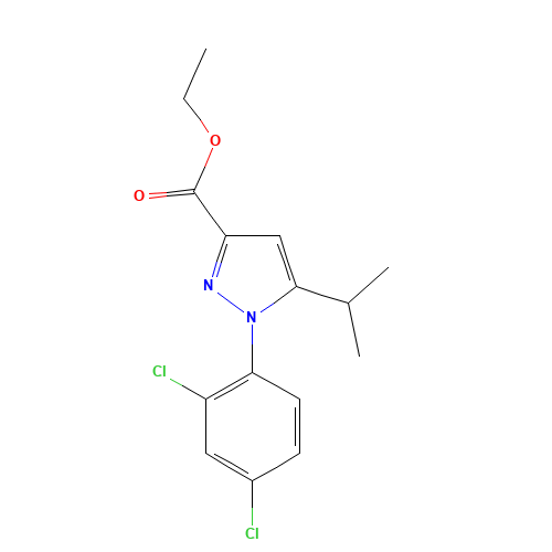 ethyl 1-(2,4-dichlorophenyl)-5-propan-2-ylpyrazole-3-carboxylate (CAS: 126099-96-5) - Related Chemical Product