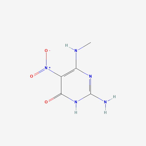 2-amino-6-(methylamino)-5-nitro-1H-pyrimidin-4-one (CAS: 879-44-7) - Chemical Structure and Molecular Formula 