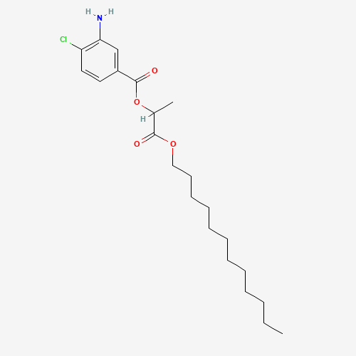 (1-dodecoxy-1-oxopropan-2-yl) 3-amino-4-chlorobenzoate (CAS: 63966-96-1) - Chemical Structure and Molecular Formula 
