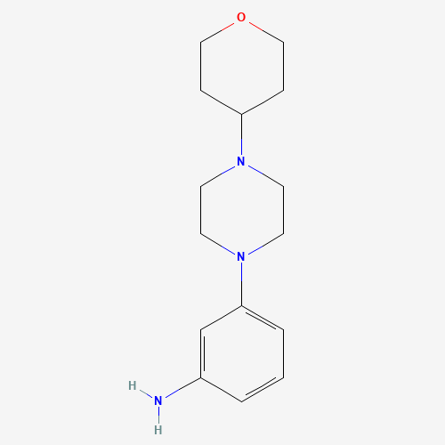 3-[4-(oxan-4-yl)piperazin-1-yl]aniline (CAS: 1406351-08-3) - Chemical Structure and Molecular Formula 