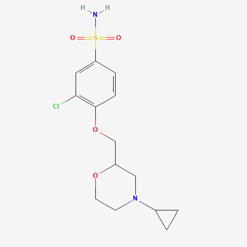 3-chloro-4-[(4-cyclopropylmorpholin-2-yl)methoxy]benzenesulfonamide (CAS: 1257050-31-9) - Chemical Structure and Molecular Formula 