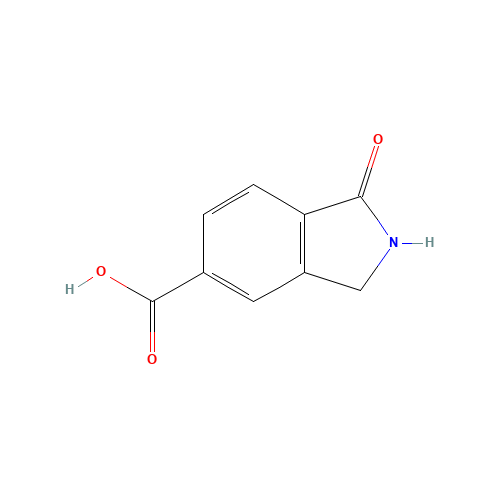 1-oxo-2,3-dihydroisoindole-5-carboxylic acid (CAS: 23386-40-5) - Chemical Structure and Molecular Formula 