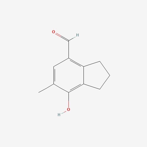 7-hydroxy-6-methyl-2,3-dihydro-1H-indene-4-carbaldehyde (CAS: 575504-30-2) - Chemical Structure and Molecular Formula 