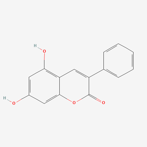 5,7-dihydroxy-3-phenylchromen-2-one (CAS: 6468-93-5) - Chemical Structure and Molecular Formula 