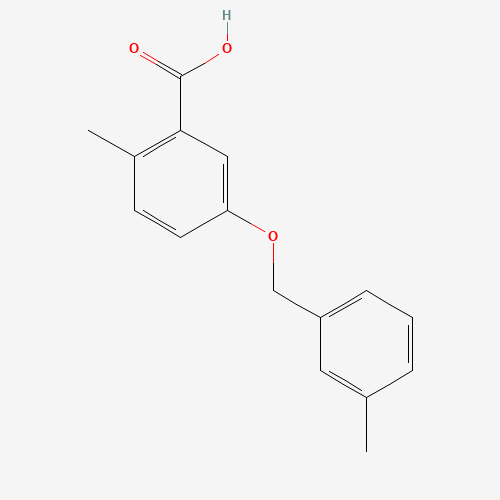 2-methyl-5-[(3-methylphenyl)methoxy]benzoic acid (CAS: 1034026-25-9) - Chemical Structure and Molecular Formula 