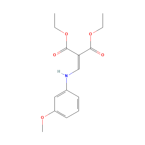 diethyl 2-[(3-methoxyanilino)methylidene]propanedioate (CAS: 56881-19-7) - Chemical Structure and Molecular Formula 