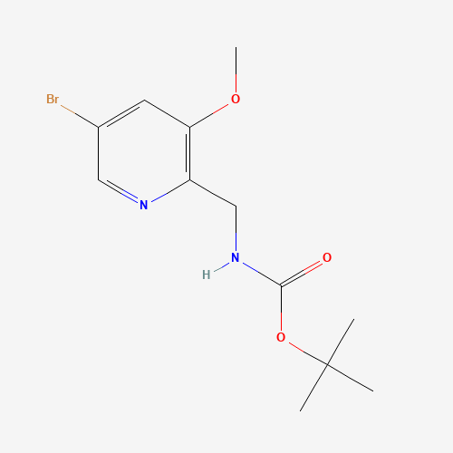 tert-butyl N-[(5-bromo-3-methoxypyridin-2-yl)methyl]carbamate (CAS: 1138443-96-5) - Chemical Structure and Molecular Formula 
