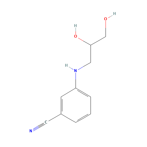 3-(2,3-dihydroxypropylamino)benzonitrile (CAS: 1251461-41-2) - Chemical Structure and Molecular Formula 