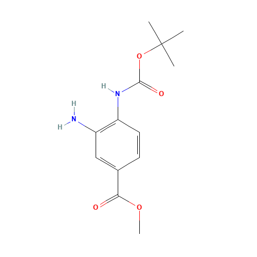 methyl 3-amino-4-[(2-methylpropan-2-yl)oxycarbonylamino]benzoate (CAS: 327046-67-3) - Chemical Structure and Molecular Formula 