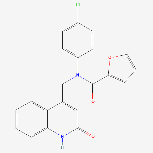 N-(4-chlorophenyl)-N-[(2-oxo-1H-quinolin-4-yl)methyl]furan-2-carboxamide (CAS: 953064-97-6) - Chemical Structure and Molecular Formula 