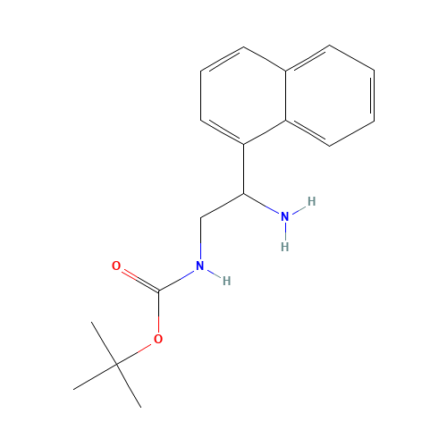 tert-butyl N-(2-amino-2-naphthalen-1-ylethyl)carbamate (CAS: 1044851-62-8) - Chemical Structure and Molecular Formula 