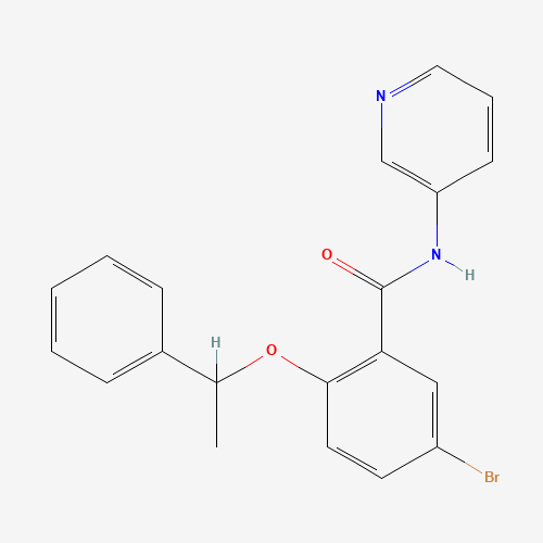 5-bromo-2-(1-phenylethoxy)-N-pyridin-3-ylbenzamide (CAS: 1285528-03-1) - Chemical Structure and Molecular Formula 