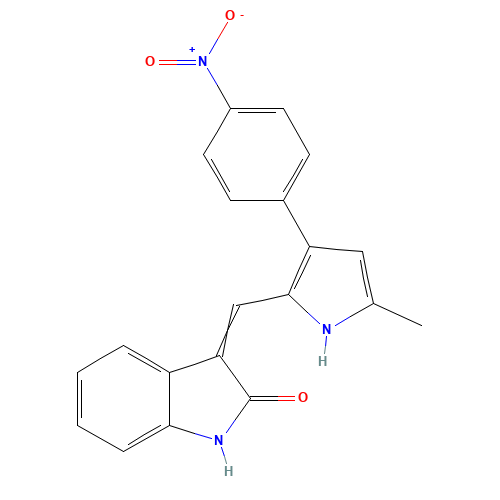 3-[[5-methyl-3-(4-nitrophenyl)-1H-pyrrol-2-yl]methylidene]-1H-indol-2-one (CAS: 1312226-28-0) - Related Chemical Product
